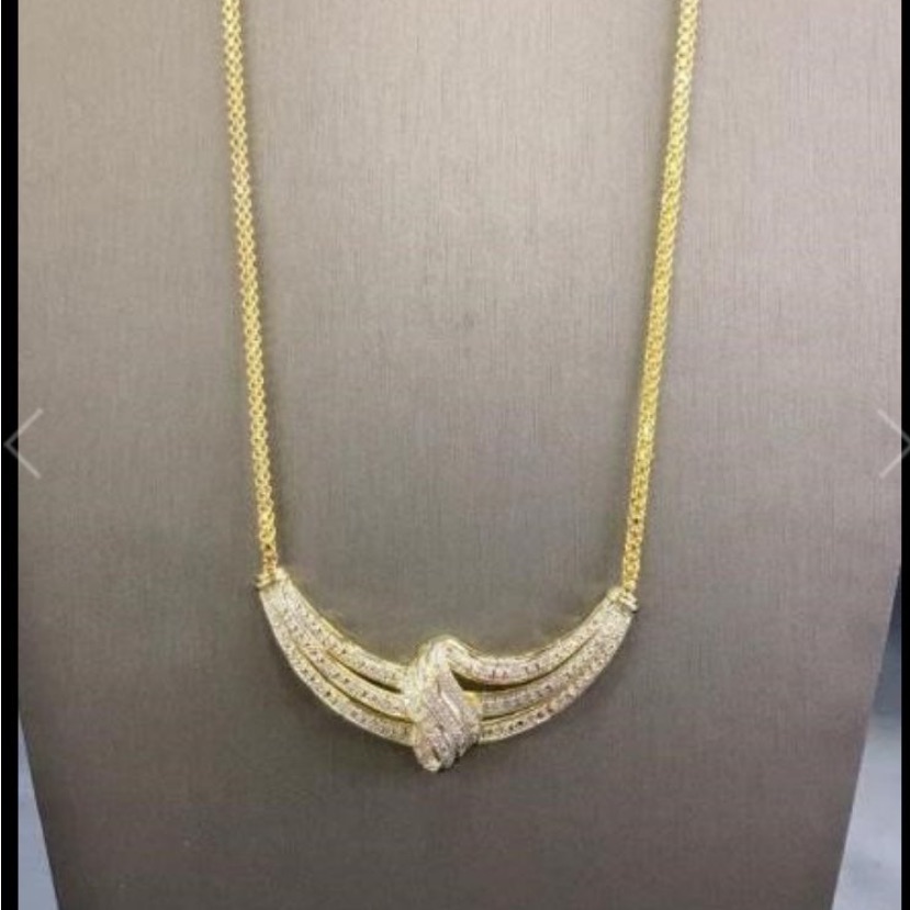 Gold Tone 1/2ct Natural Diamond Necklace